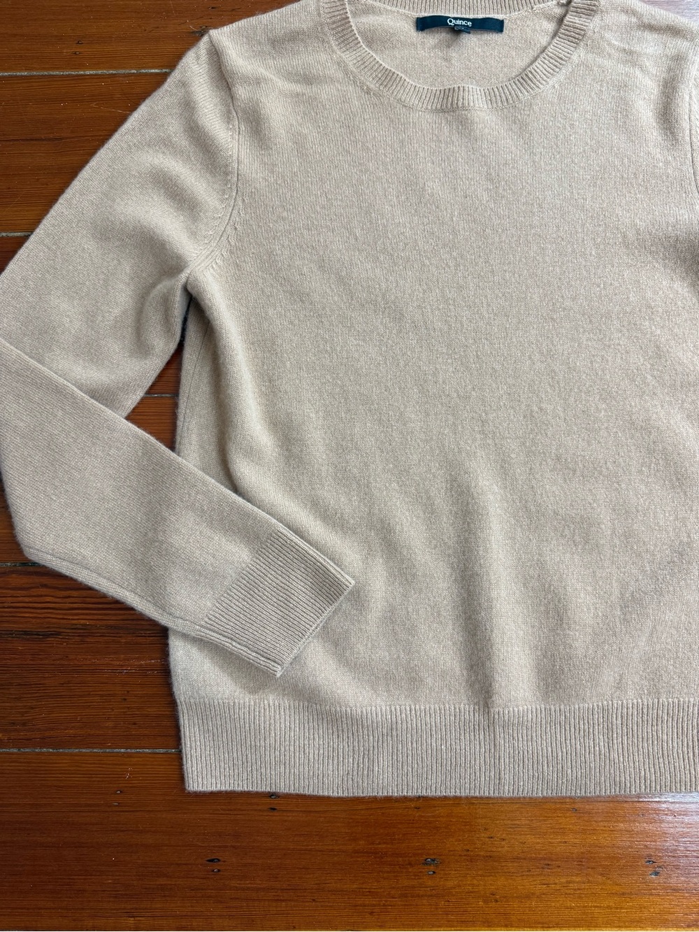 Quince Mongolian Cashmere Crewneck Sweater in Teak Sz Medium 🍄 - Picture 3 of 8